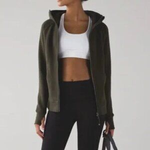 Lululemon Scuba Hoodie Cotton Fleece in Dark Olive, size 2